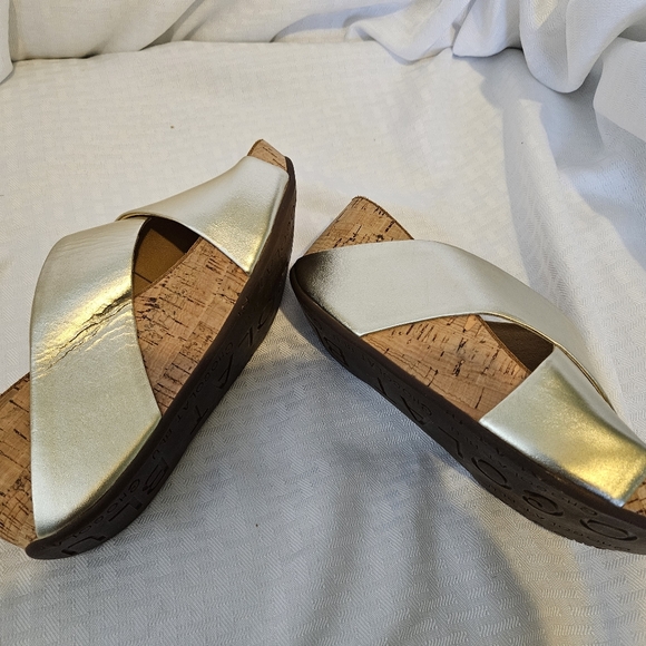 Chocolate Blu Gild Cork Wedges 6 - Picture 6 of 8